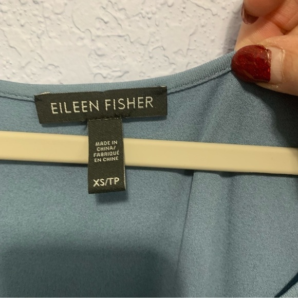 Eileen Fisher Women Blue 100% Silk Long Tank Top - Picture 2 of 5